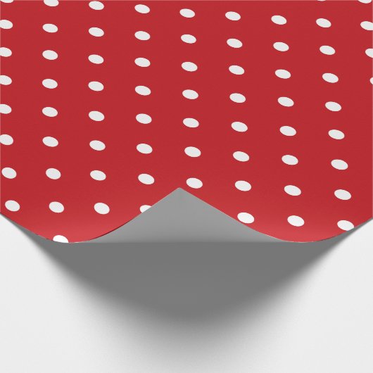 Rote und weiße Polka-Punkte Geschenkpapier (Ecke)