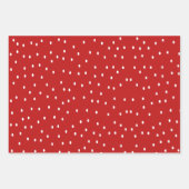 Rote und weiße Polka-Punkte Geschenkpapier Set (Vorderseite 2)
