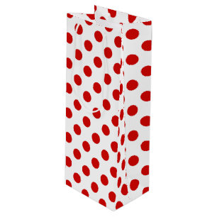 Rote und weiße Polka-Punkte Geschenktüte Für Weinflaschen