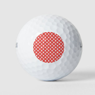 Rote und weiße Polka-Punkte Golfball