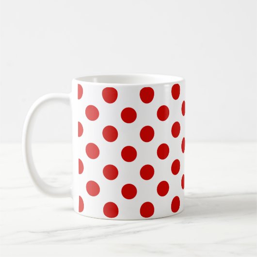 Rote und weiße Polka-Punkte Kaffeetasse (Links)