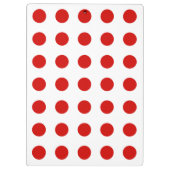 Rote und weiße Polka-Punkte Klemmbrett (Rückseite)
