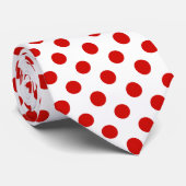 Rote und weiße Polka-Punkte Krawatte (Gerollt)