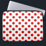 Rote und weiße Polka-Punkte Laptopschutzhülle<br><div class="desc">Rote und weiße Polka-Punkte</div>