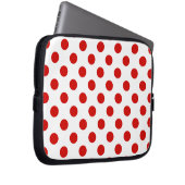 Rote und weiße Polka-Punkte Laptopschutzhülle (Vorne Rechts)