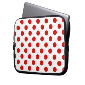 Rote und weiße Polka-Punkte Laptopschutzhülle (Vorderseite Links)