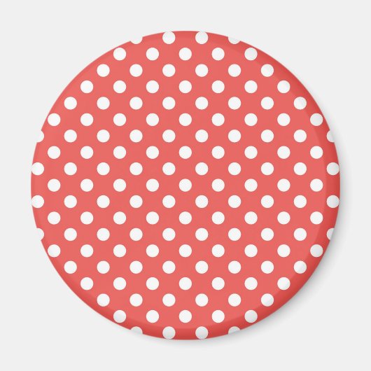 Rote und weiße Polka-Punkte Magnet (Vorne)