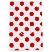 Rote und weiße Polka-Punkte Mittlere Geschenktüte (Rückseite)