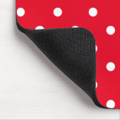 Rote und weiße Polka-Punkte Mousepad (Ecke)