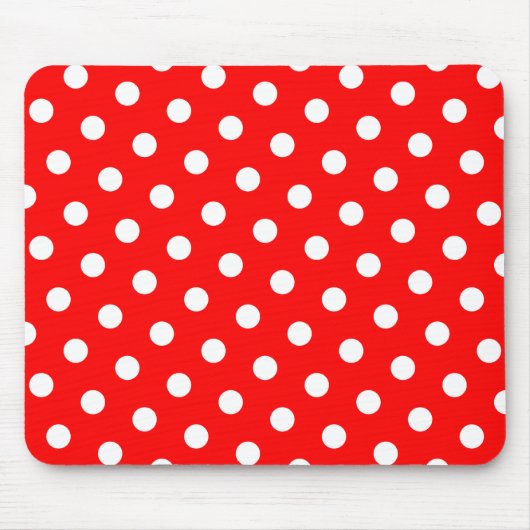 Rote und weiße Polka-Punkte Mousepad (Vorne)