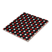 Rote und weiße Polka-Punkte-Muster Fliese (Seite)