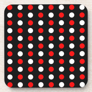 Rote und weiße Polka-Punkte-Muster Getränkeuntersetzer