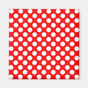 Rote und weiße Polka-Punkte-Muster Magnet