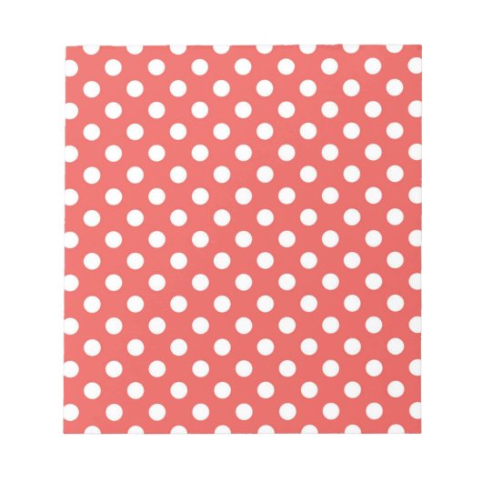 Rote und weiße Polka-Punkte Notizblock (Vorderseite)