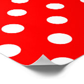 Rote und weiße Polka-Punkte Poster (Ecke)