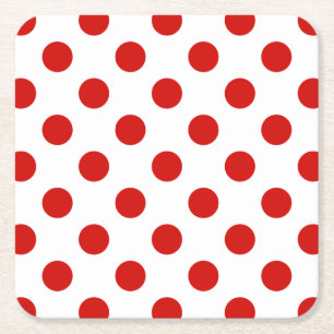 Rote und weiße Polka-Punkte Rechteckiger Pappuntersetzer