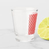 Rote und weiße Polka-Punkte Schnapsglas (Links)