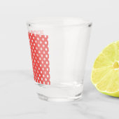 Rote und weiße Polka-Punkte Schnapsglas (Rechts)