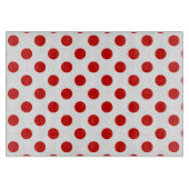 Rote und weiße Polka-Punkte Schneidebrett (Vorderseite)
