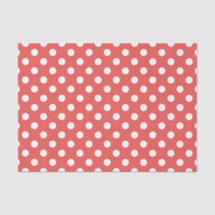 Rote und weiße Polka-Punkte Seidenpapier