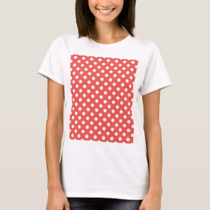 Rote und weiße Polka-Punkte T-Shirt