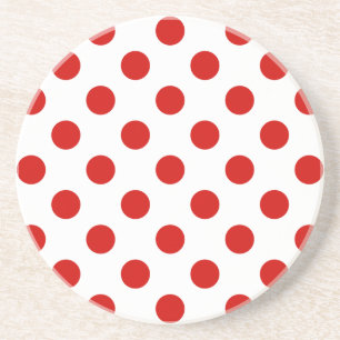Rote und weiße Polka-Punkte Untersetzer