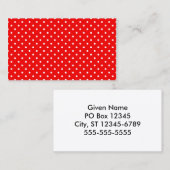 Rote und weiße Polka-Punkte Visitenkarte (Vorne/Hinten)