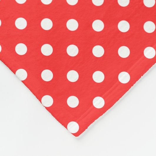 Rote und weiße Polkapunktmuster-Fleecedecke Fleecedecke (Ecke)