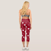 rote und weiße Punkte Capri Leggings (Rückseite)