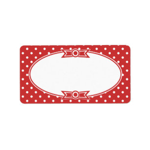 Rote und weiße Punkte, die Aufkleber einmachen Adressaufkleber