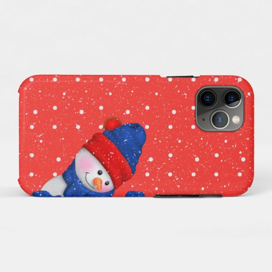 Rote und weiße Punkte für Schneemann Case-Mate iPhone Hülle (Rückseite (Horizontal))