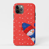 Rote und weiße Punkte für Schneemann Case-Mate iPhone Hülle (Rückseite)
