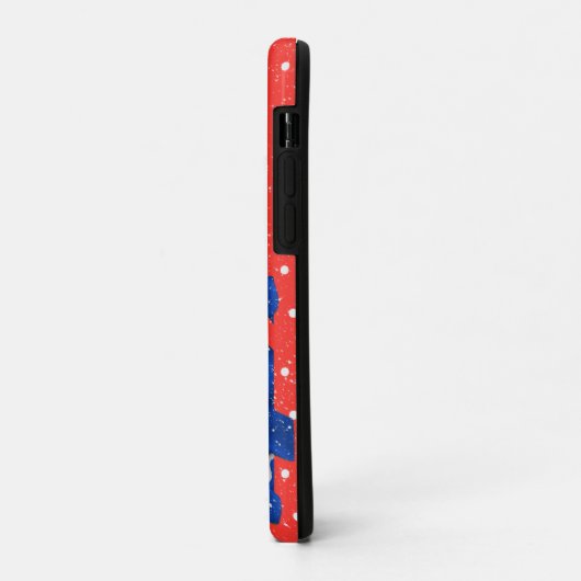 Rote und weiße Punkte für Schneemann Case-Mate iPhone Hülle (Hinten/Links)