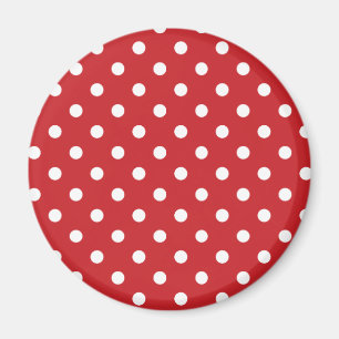 Rote und weiße Punkte Magnet