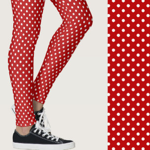 Rote und weiße Punkte modernes stilvolles trendige Leggings