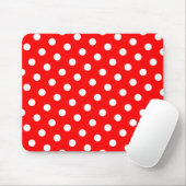 Rote und Weiße Punkte Mousepad (Mit Mouse)