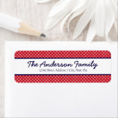 Rote und weiße Punkte - Rücksendeadressen-Aufklebe (Insitu)