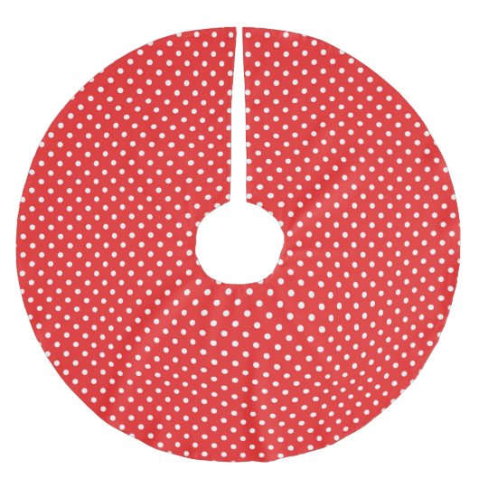 Rote und weiße Punkte - Weihnachtsbaumrock Polyester Weihnachtsbaumdecke (Vorderseite)