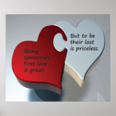 Rote und weiße Puzzleteile, zweite Liebe Poster (Vorne)