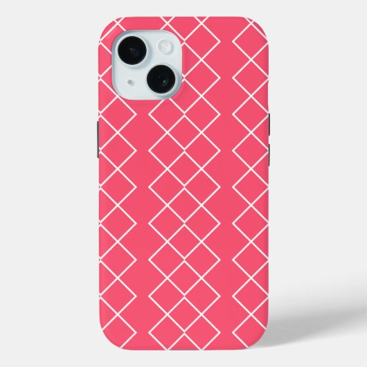 Rote und weiße Quadrate Case-Mate iPhone Hülle (Rückseite)
