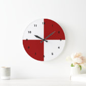 Rote und weiße Rechtecke Große Wanduhr (Zuhause)