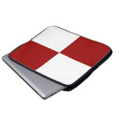 Rote und weiße Rechtecke Laptopschutzhülle (Vorne Knopf)