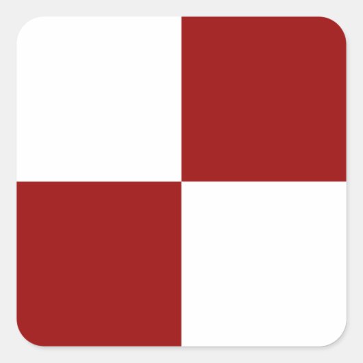 Rote und weiße Rechtecke Quadratischer Aufkleber (Vorderseite)