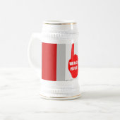 ROTE UND WEISSE REGEL BIERGLAS (Vorderseite Links)