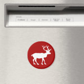 Rote und weiße Rentiere Magnet (In Situ (Geschirrspüler))