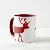 Rote und weiße Rentiere Tasse (Vorderseite Links)