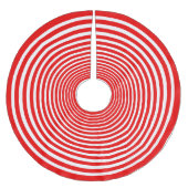 Rote und weiße Ringe Polyester Weihnachtsbaumdecke (Vorderseite)