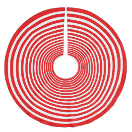 Rote und weiße Ringe Polyester Weihnachtsbaumdecke