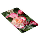 Rote und weiße Rose Blume Blumenkarte Rose Magnet (Rechte Seite)