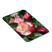 Rote und weiße Rose Blume Blumenkarte Rose Magnet (Rechte Seite)